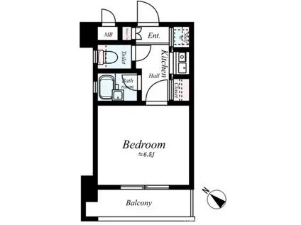 ピュアドームパレス博多(1K/4階)の間取り写真