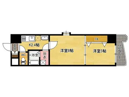 ロイヤル呉服 112(2K/8階)の間取り写真