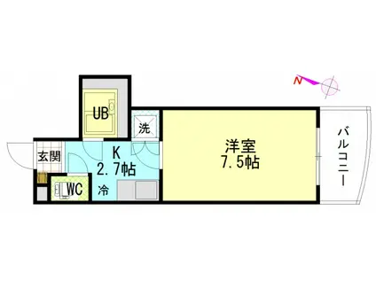 セントラルリバー東原(1K/5階)の間取り写真