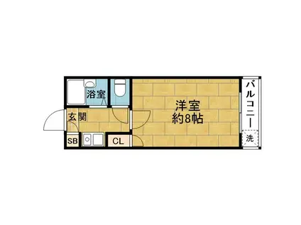 WITH COUT(1K/3階)の間取り写真