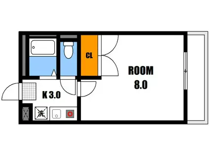 レオパレスこーぽ谷本(1K/2階)の間取り写真