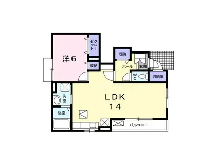 花水木II(1LDK/1階)の間取り写真