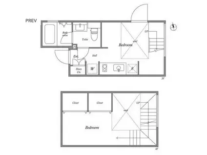 PASEO新宿三丁目I パセオ新宿三丁目1(1LDK/3階)の間取り写真