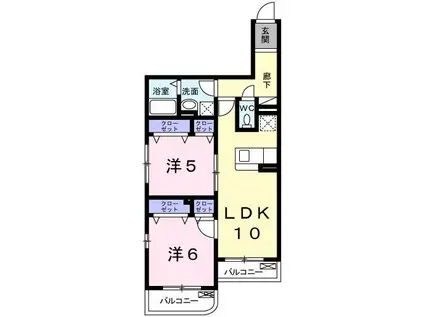ディラヴェール光が丘(2LDK/3階)の間取り写真