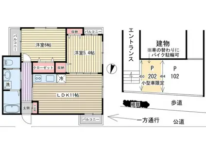 サンシャイン洗足(2LDK/2階)の間取り写真