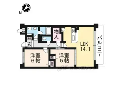 ダンデライオン(2LDK/2階)の間取り写真