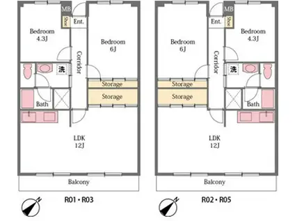 I-PLAZA(2LDK/1階)の間取り写真
