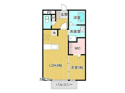 モナリエつの(1LDK/2階)の間取り写真