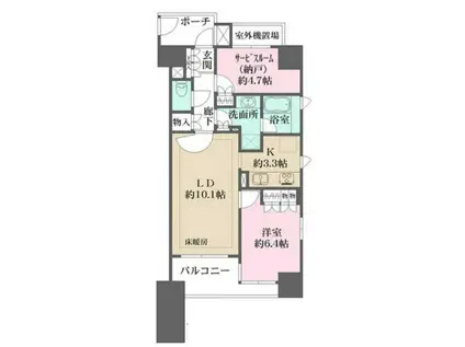 パークハウス新宿若松町(1SLDK/8階)の間取り写真