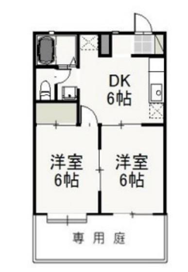 ベルエポック斉藤(2DK/1階)の間取り写真