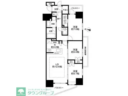 アンビシャス青砥(3LDK/11階)の間取り写真