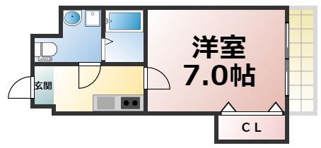 S-FORT大今里西(1K/3階)の間取り写真