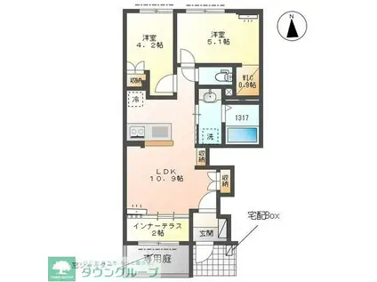 GLANZ -グランツ-(2LDK/1階)の間取り写真