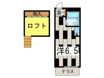 ピオニー大泉(ワンルーム/1階)の間取り写真