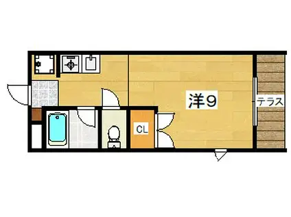 ルミエールI(ワンルーム/1階)の間取り写真