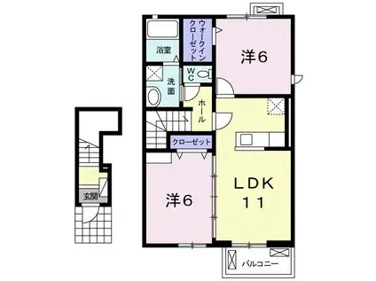 レスピレII(2LDK/2階)の間取り写真