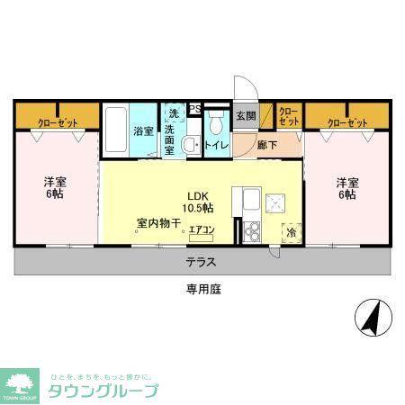 コンフォールコート(2LDK/1階)の間取り写真