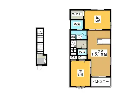 トップヒルズ I(2LDK/2階)の間取り写真