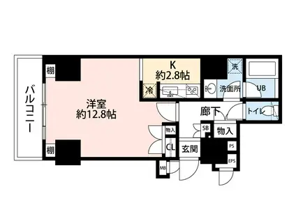 ユニロイヤル九段南(1K/4階)の間取り写真