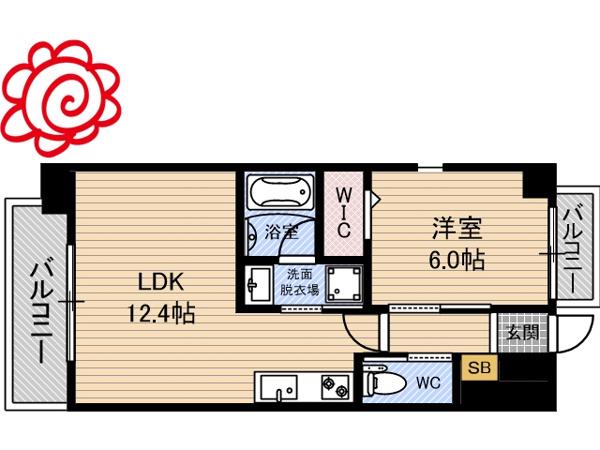 プレジオ森河内ASIAN(1LDK/11階)の間取り写真