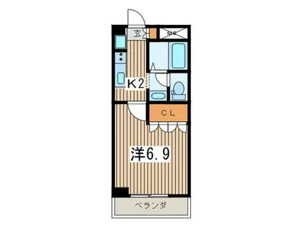 アンディ湘南(1K/3階)の間取り写真