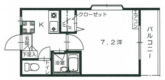 メゾン長束西(1K/1階)の間取り写真