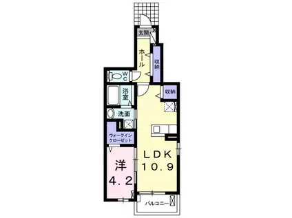 レトワール(1LDK/1階)の間取り写真