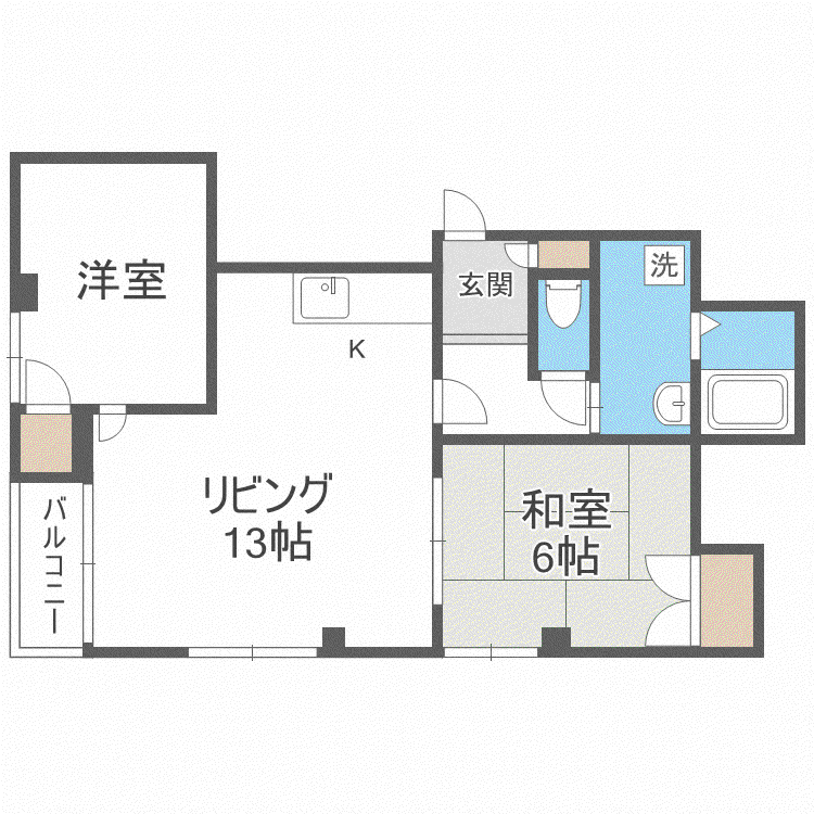 サザンパレス(2LDK/3階)の間取り写真