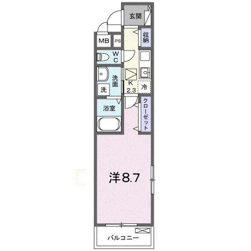 フィオーレ降松M&S(1K/1階)の間取り写真
