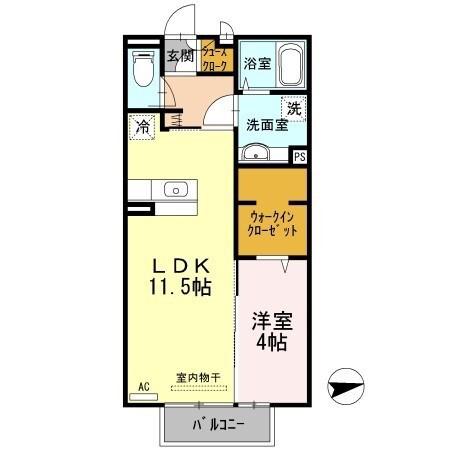 JR和歌山線 岩出駅 バス乗車時間:8分 最寄りバス停で下車 徒歩4分 2階建 築14年(1LDK/2階)の間取り写真