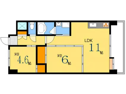CASA SEGURA(2LDK/5階)の間取り写真