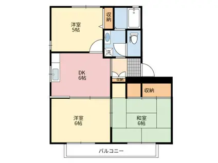 エミネンスC(3DK/2階)の間取り写真