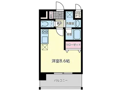 コンフォートU(ワンルーム/3階)の間取り写真