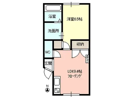 パストラル清住(1LDK/2階)の間取り写真