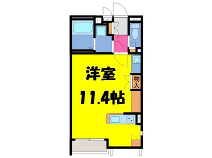 東武伊勢崎線 谷塚駅 徒歩16分 2階建 築12年(ワンルーム/1階)の間取り写真