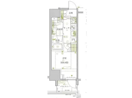 リビオ神楽坂(1K/2階)の間取り写真