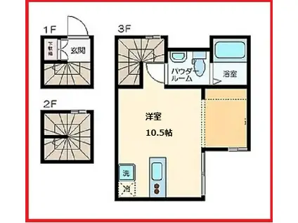 アリーハウス(ワンルーム/1階)の間取り写真