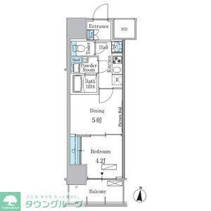 パークアクシス名古屋山王一丁目(1DK/12階)の間取り写真