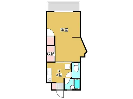 ラポールII(1K/2階)の間取り写真