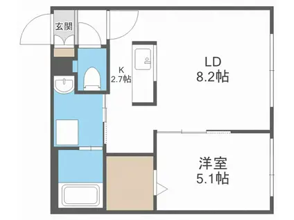 PREMIER-IST N.43(1LDK/2階)の間取り写真