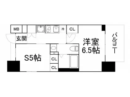 エステムプラザ心斎橋イースト IV ブランディア(2K/3階)の間取り写真