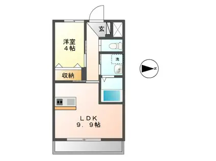 SERENOII(1LDK/1階)の間取り写真