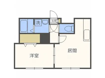 ルナパークII(1LDK/2階)の間取り写真