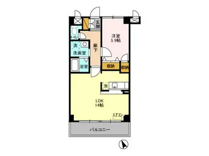 ヴェールフォート(1LDK/4階)の間取り写真