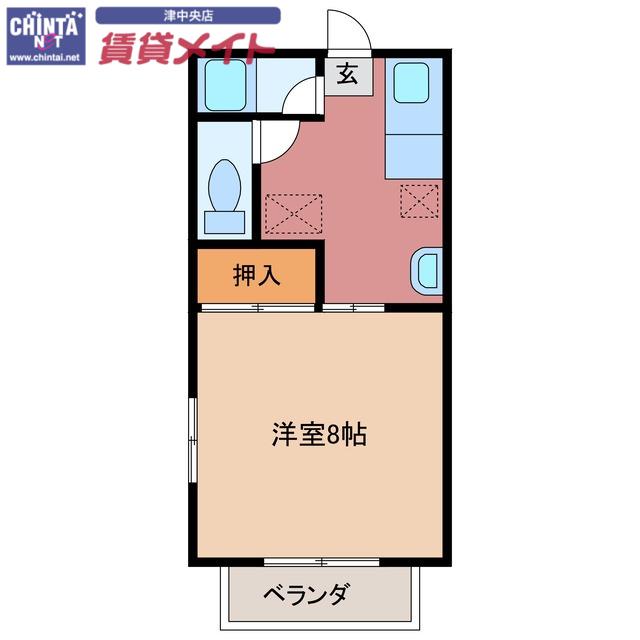 栗真ハイマートエクセル A棟(1K/1階)の間取り写真