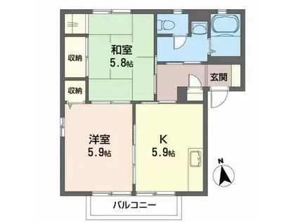 HOUSE28C(2K/1階)の間取り写真
