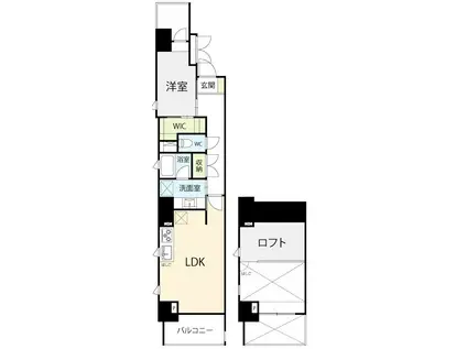 JR山手線 田町駅(東京) 徒歩7分 8階建 築4年(1LDK/3階)の間取り写真