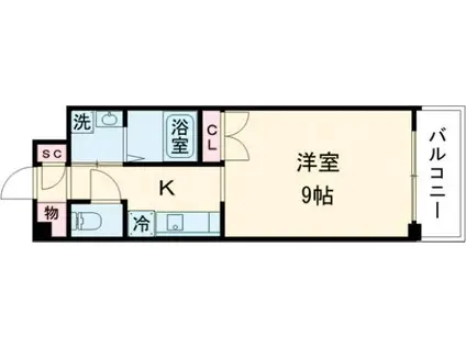 グランデュ桜II(1K/3階)の間取り写真