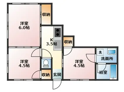 MIRAI HOUSE 02(3K/2階)の間取り写真