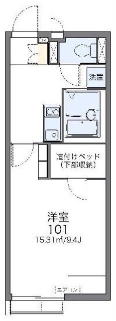 レオネクストフォレスタ(1K/1階)の間取り写真